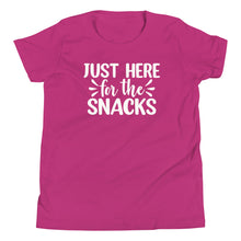 Load image into Gallery viewer, Just Here for the Snacks Youth Tee
