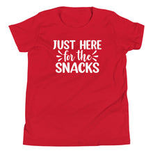 Load image into Gallery viewer, Just Here for the Snacks Youth Tee
